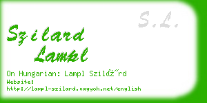 szilard lampl business card